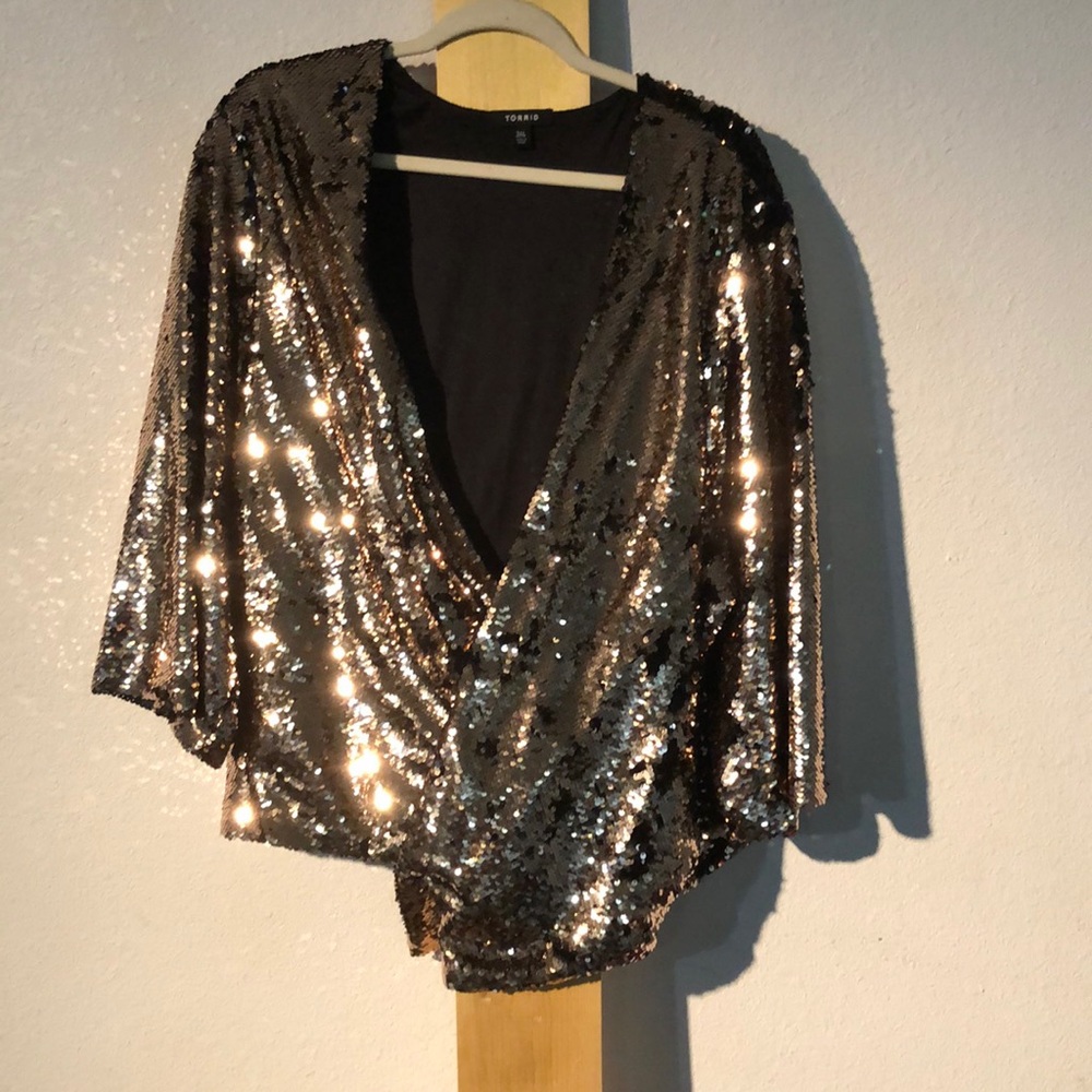 Flashy Sequin Bling Wrap Clutch Cardigan